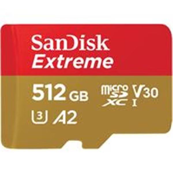 512 GB SanDisk Extreme UHS-I microSDXC Memory Card with SD Adapter, Wdt, Mfr#: WD306075